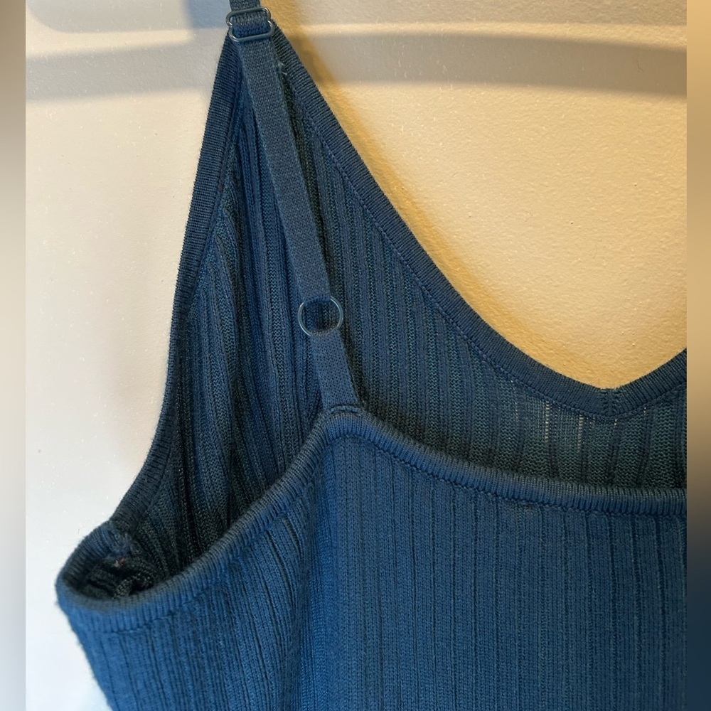 Teal Blue Bodycon Spaghetti Strap Sweater Dress XL - Picture 7 of 14